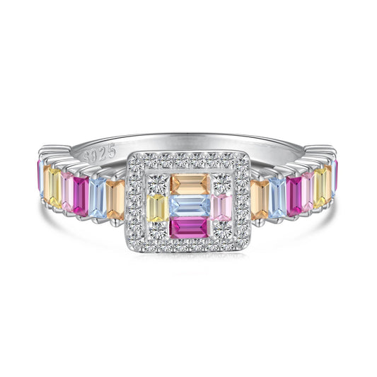 [Clover Jewelery]Exquisite Colorful Radiant Cut Party Ring