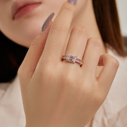 [Clover Jewelery]Exquisite Colorful Radiant Cut Party Ring