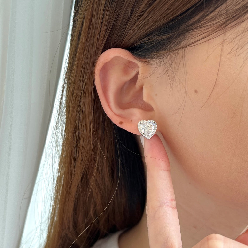 [Kleeblatt-Schmuck]Funkelnde herzförmige Ohrringe für Verliebte