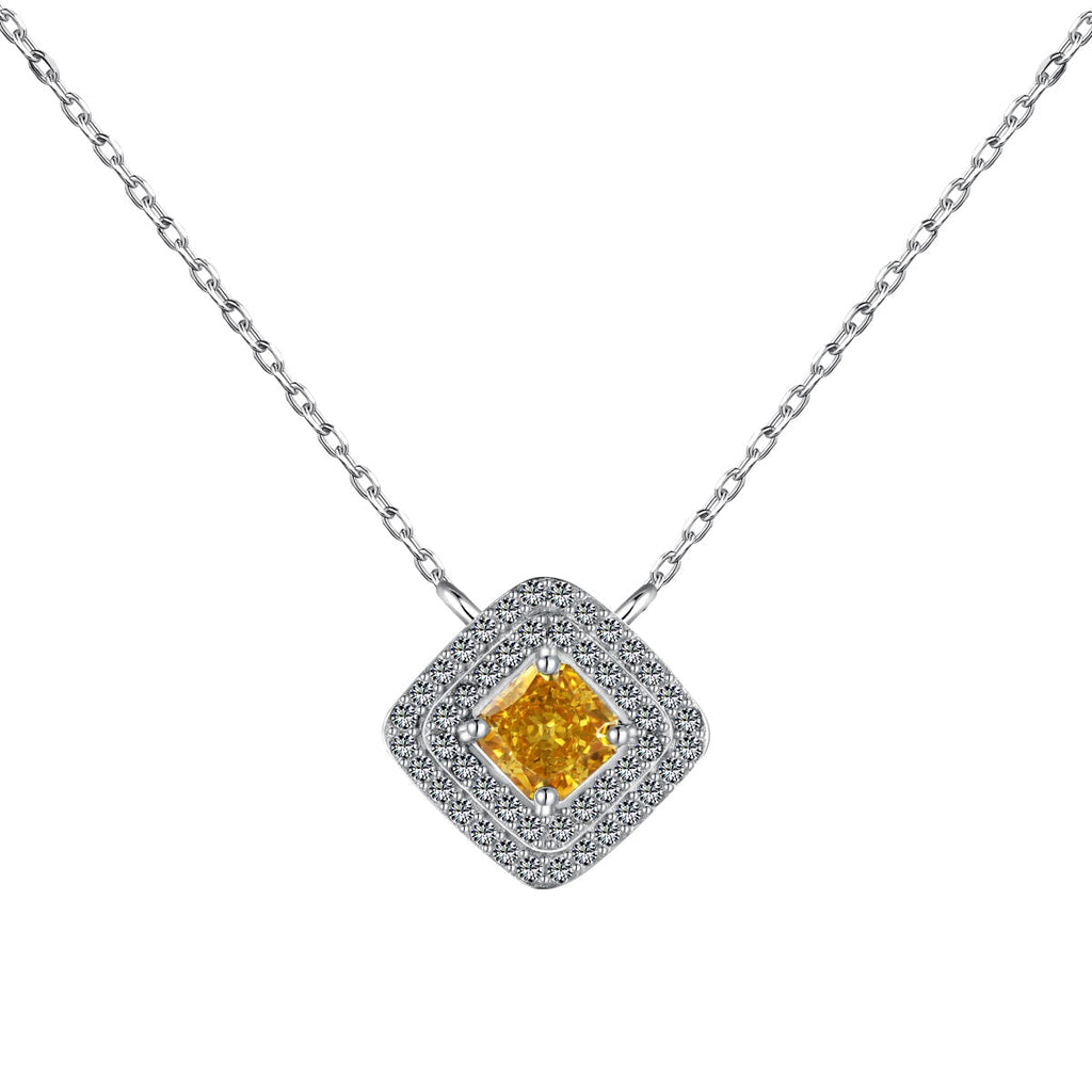 [Clover Jewelry]Funkelnde Asscher-Schliff Halskette