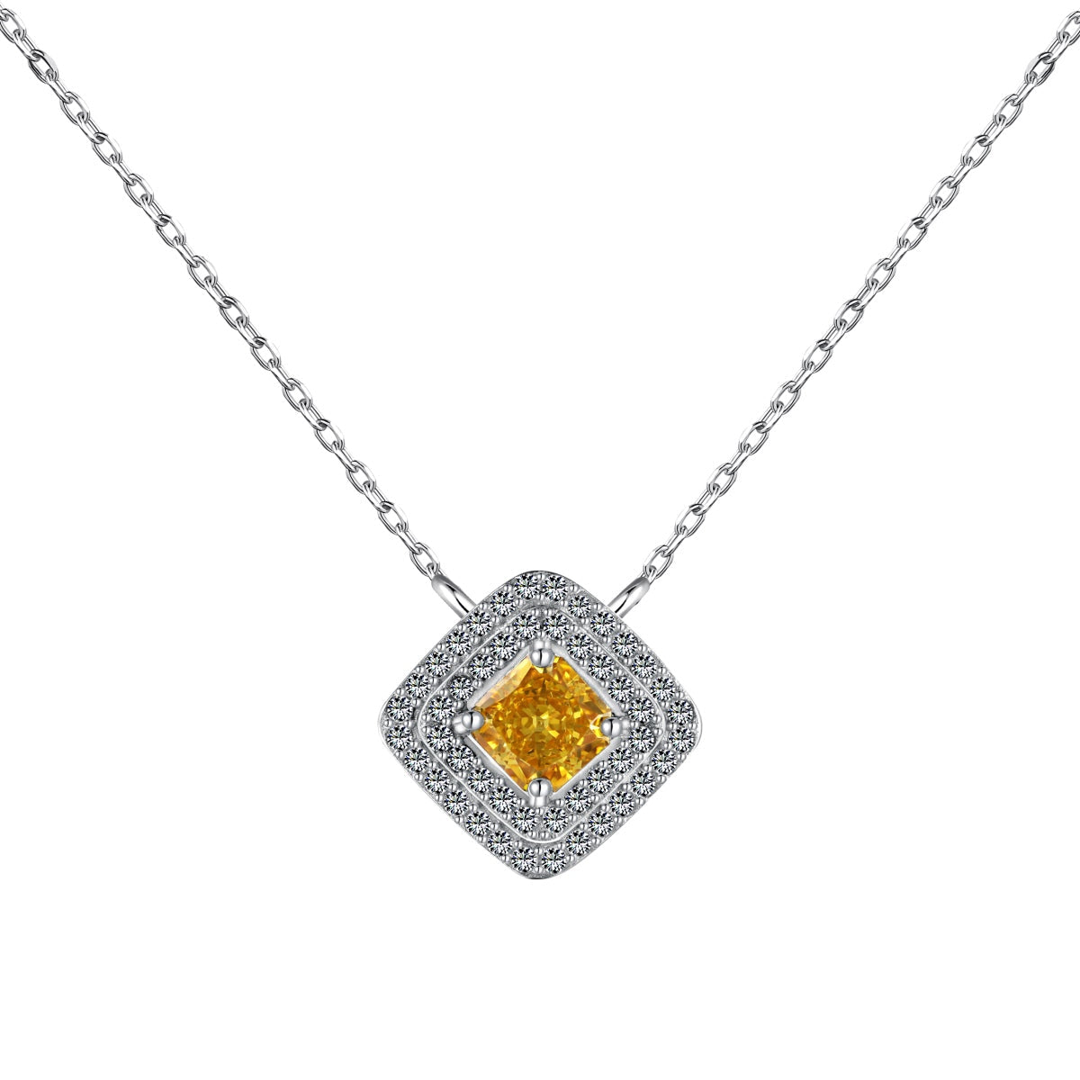 [Clover Jewelery]Sparkling Asscher Cut Necklace