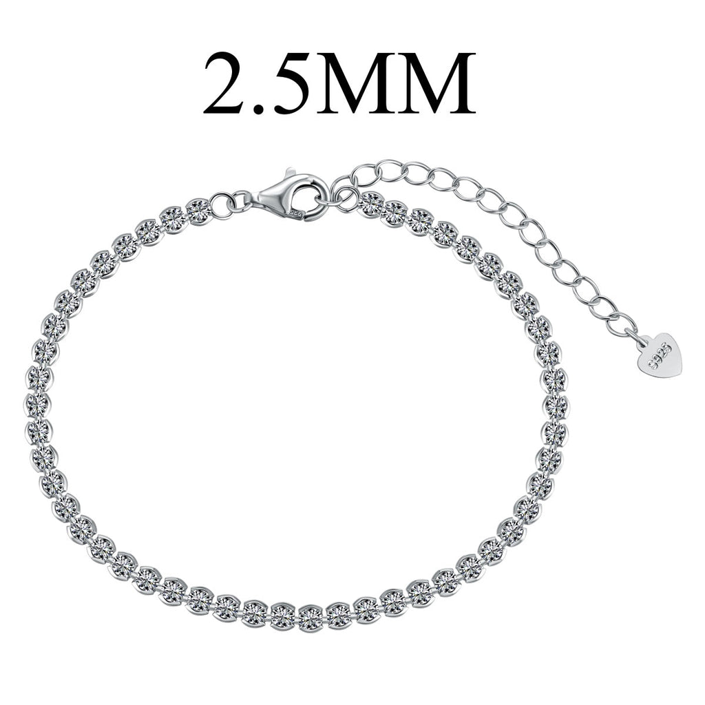 [Clover Jewelry]Funkelndes Armband mit runden Diamanten für den Alltag