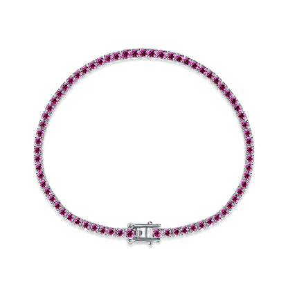 [Clover Jewelery]Dazzling Colorful Round Cut Daily Bracelet