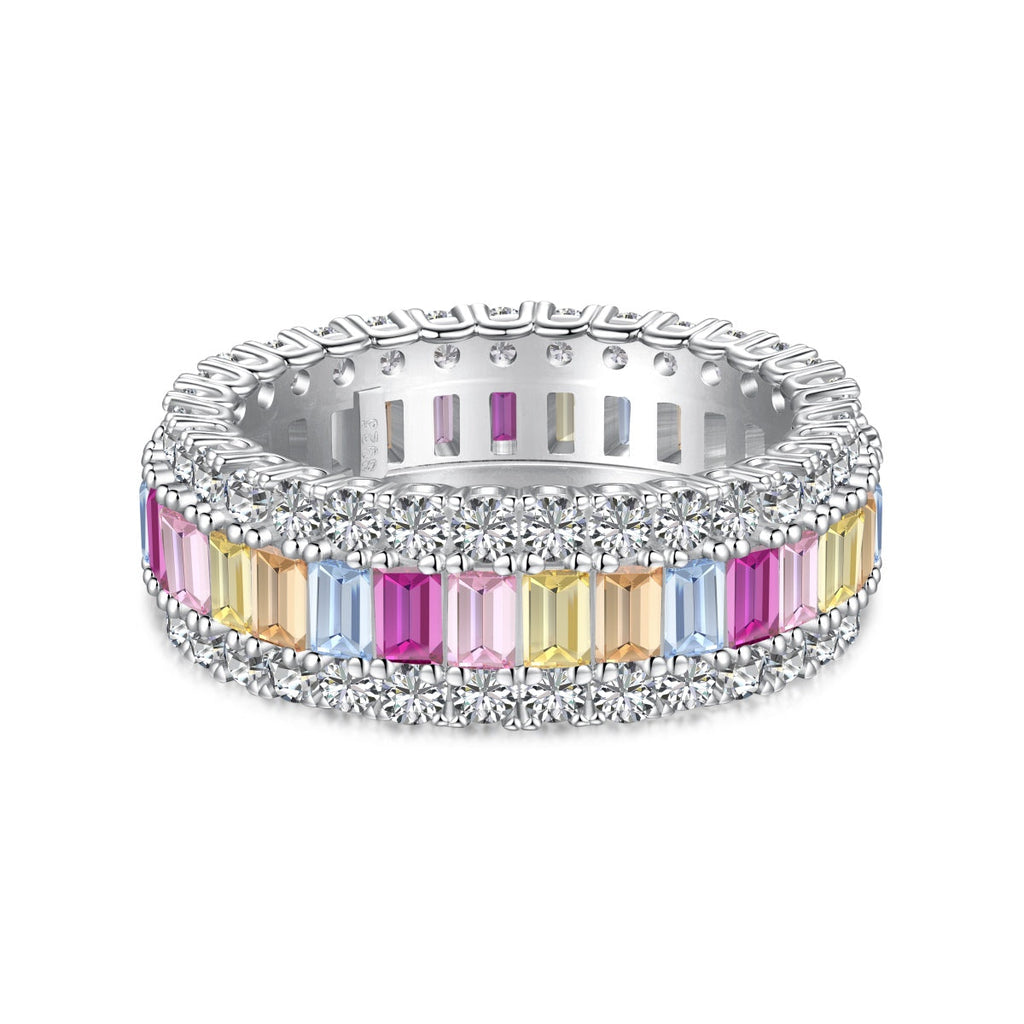 [Clover Jewelry]Dainty Colorful Radiant Cut Daily Ring