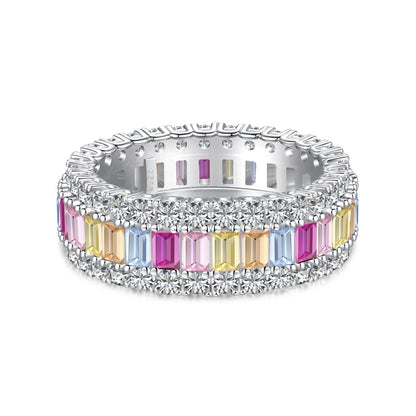 [Clover Jewelery]Dainty Colorful Radiant Cut Daily Ring