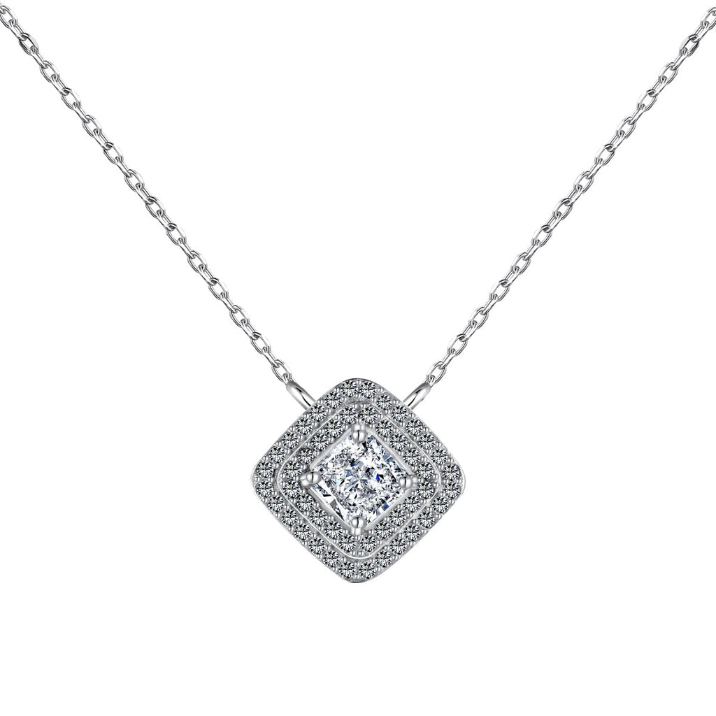 [Clover Jewelry]Funkelnde Asscher-Schliff Halskette