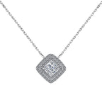 [Clover Jewelry]Funkelnde Asscher-Schliff Halskette