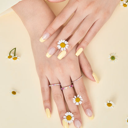 [Clover Jewelry]Eleganter, lebendiger Alltagsring mit rundem Schliff