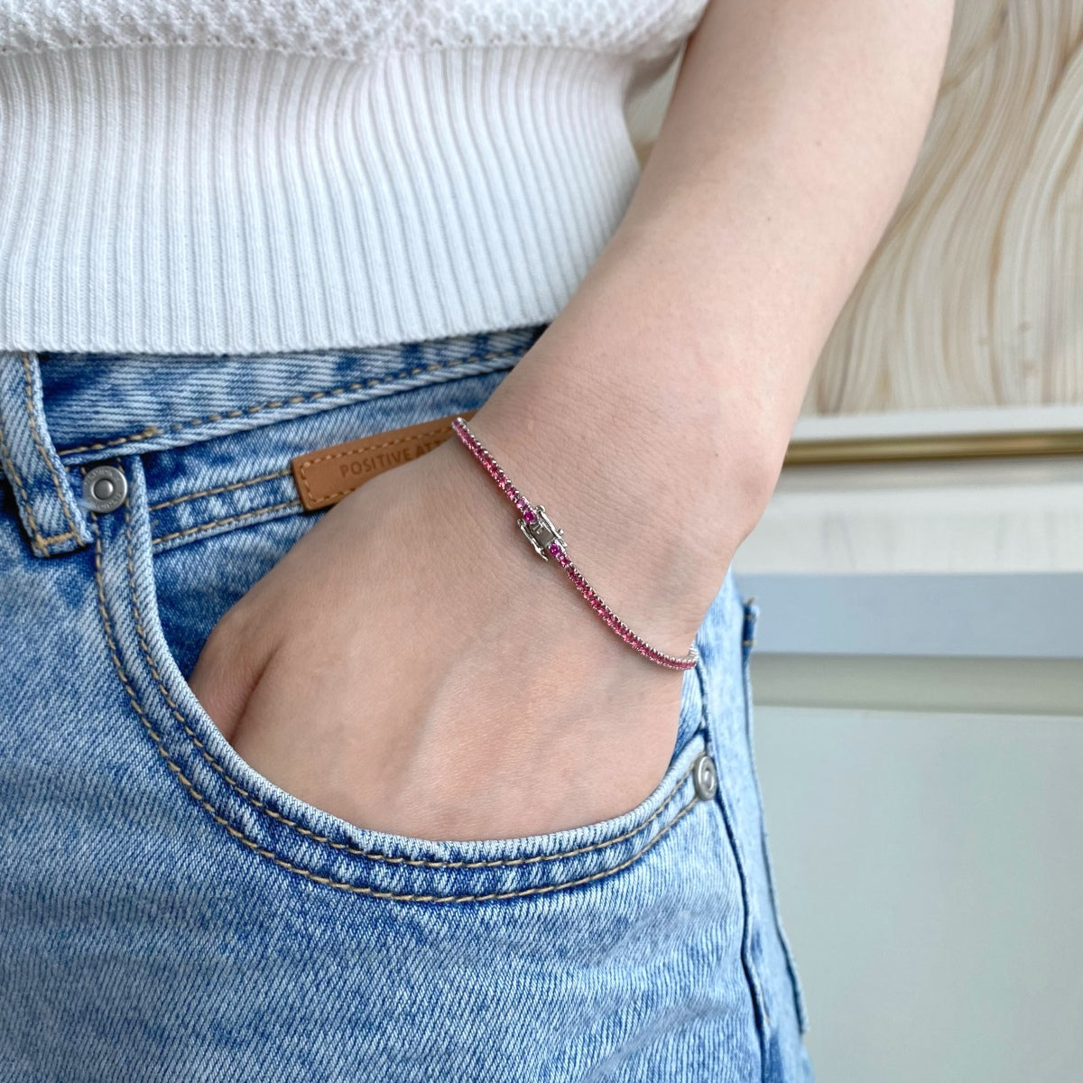 [Clover Schmuck]Schillerndes, farbenfrohes, rundgeschliffenes Alltagsarmband