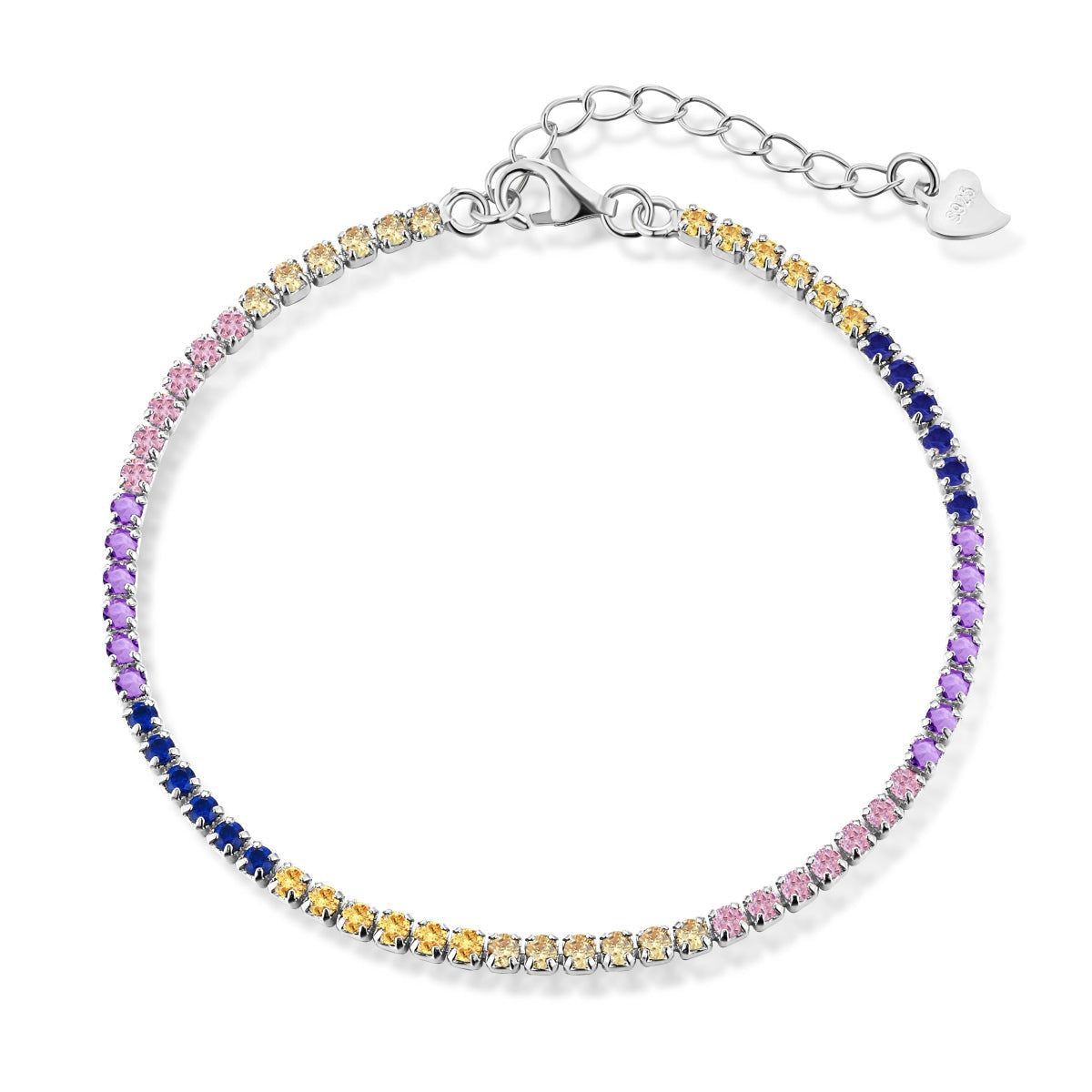 [Clover Jewelry]Funkelndes Tennisarmband mit Prinzessinnenschliff