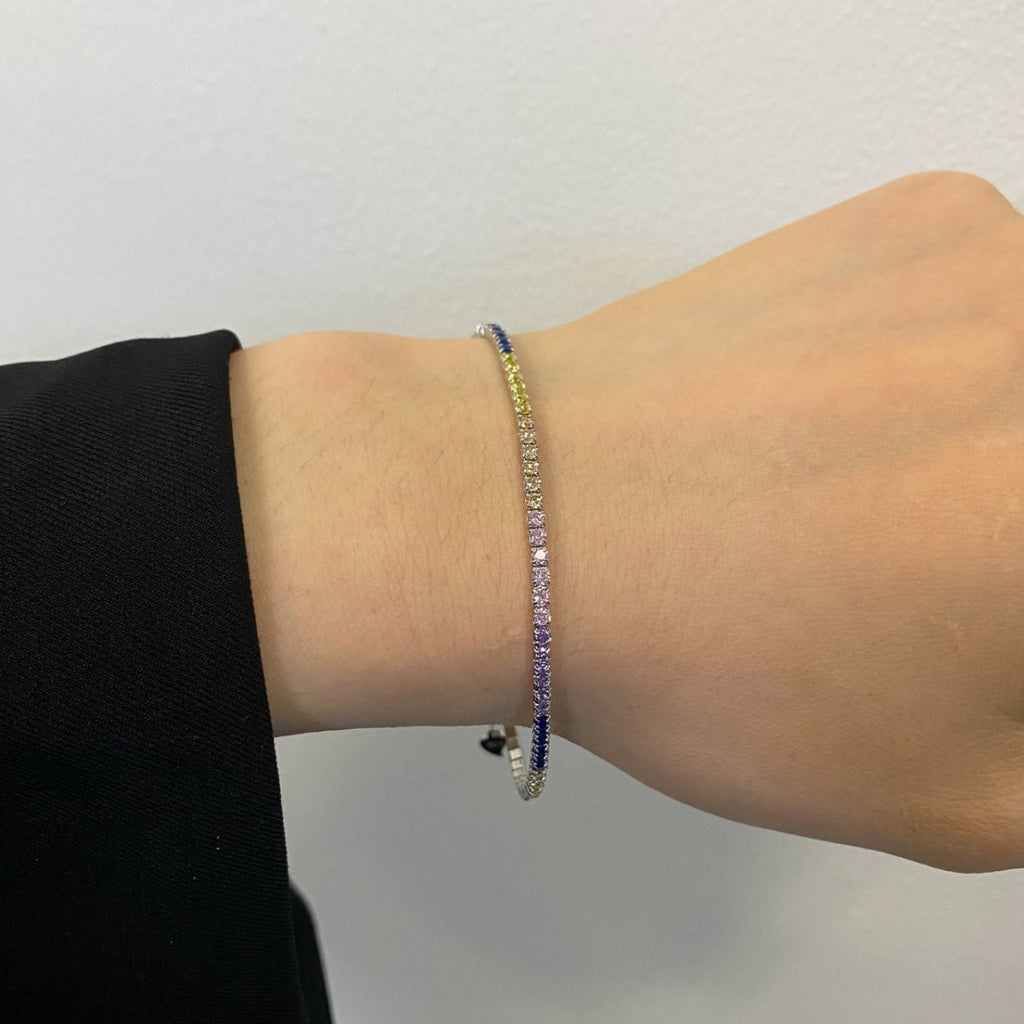[Clover Jewelry]Funkelndes Tennisarmband mit Prinzessinnenschliff