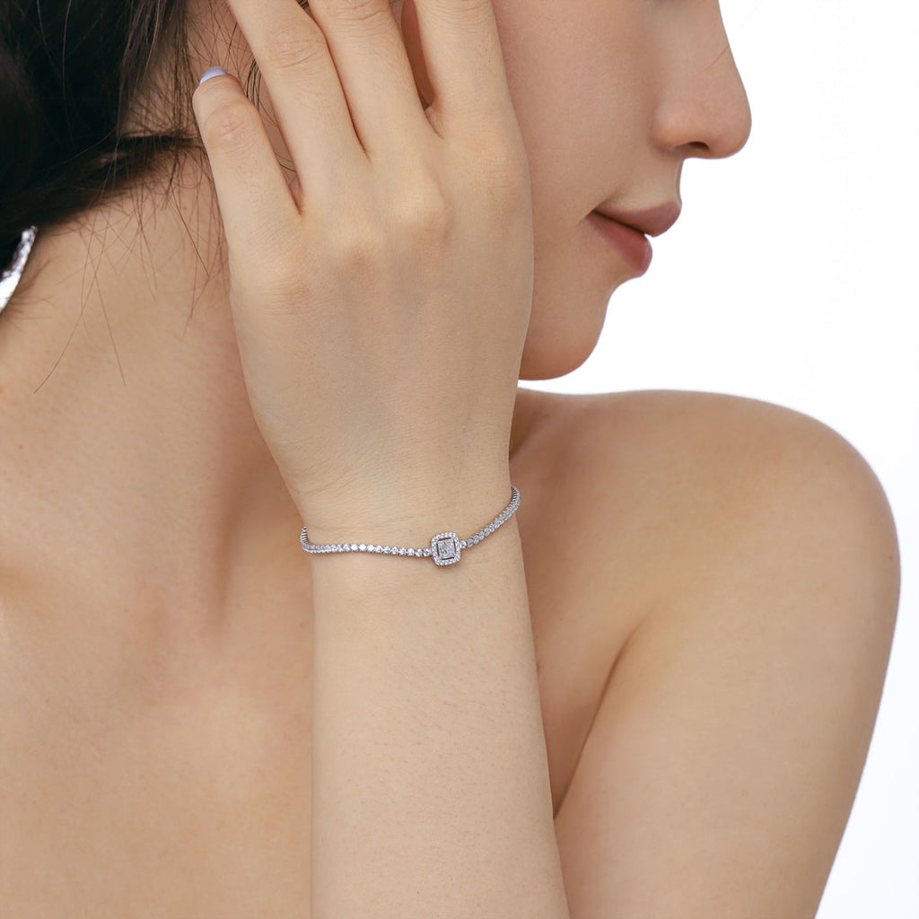 [Klee Schmuck]Luxuriöses, schillerndes quadratisches Bankettarmband