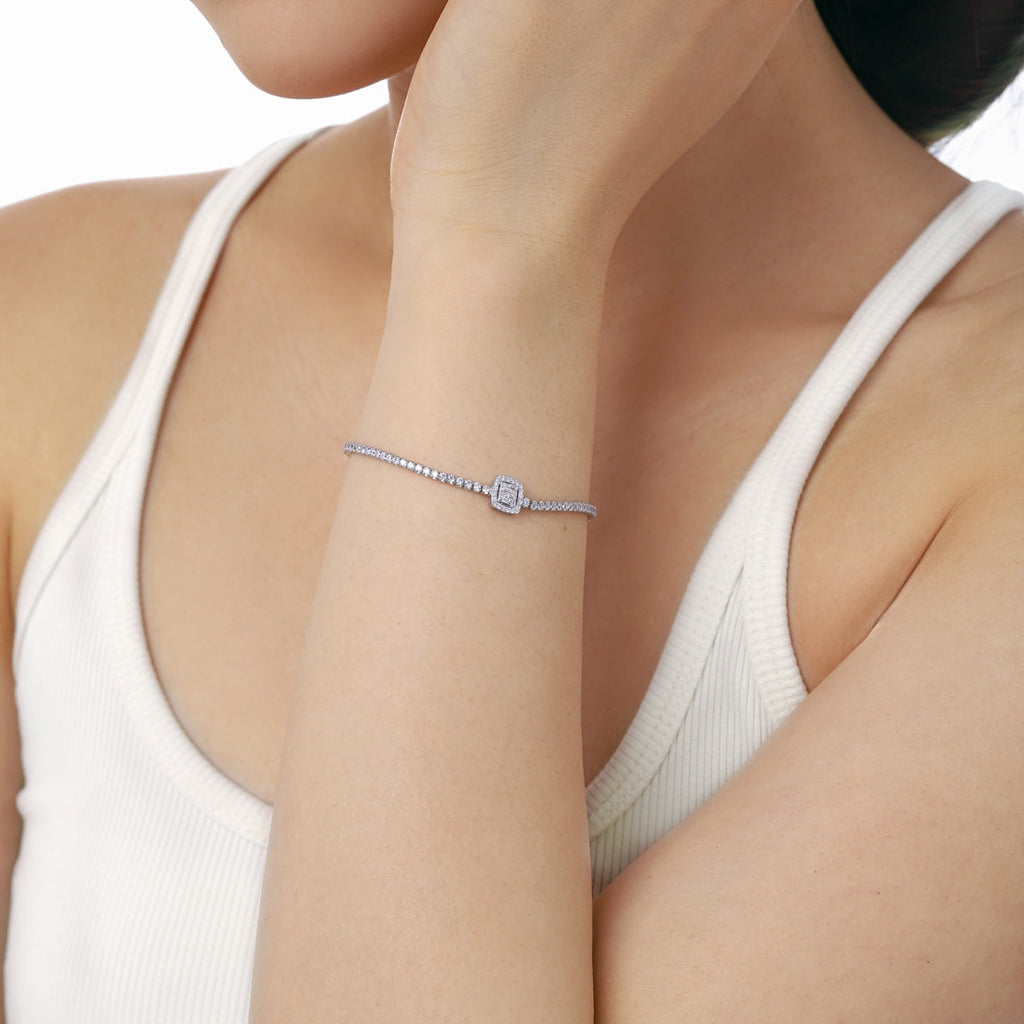 [Klee Schmuck]Luxuriöses, schillerndes quadratisches Bankettarmband