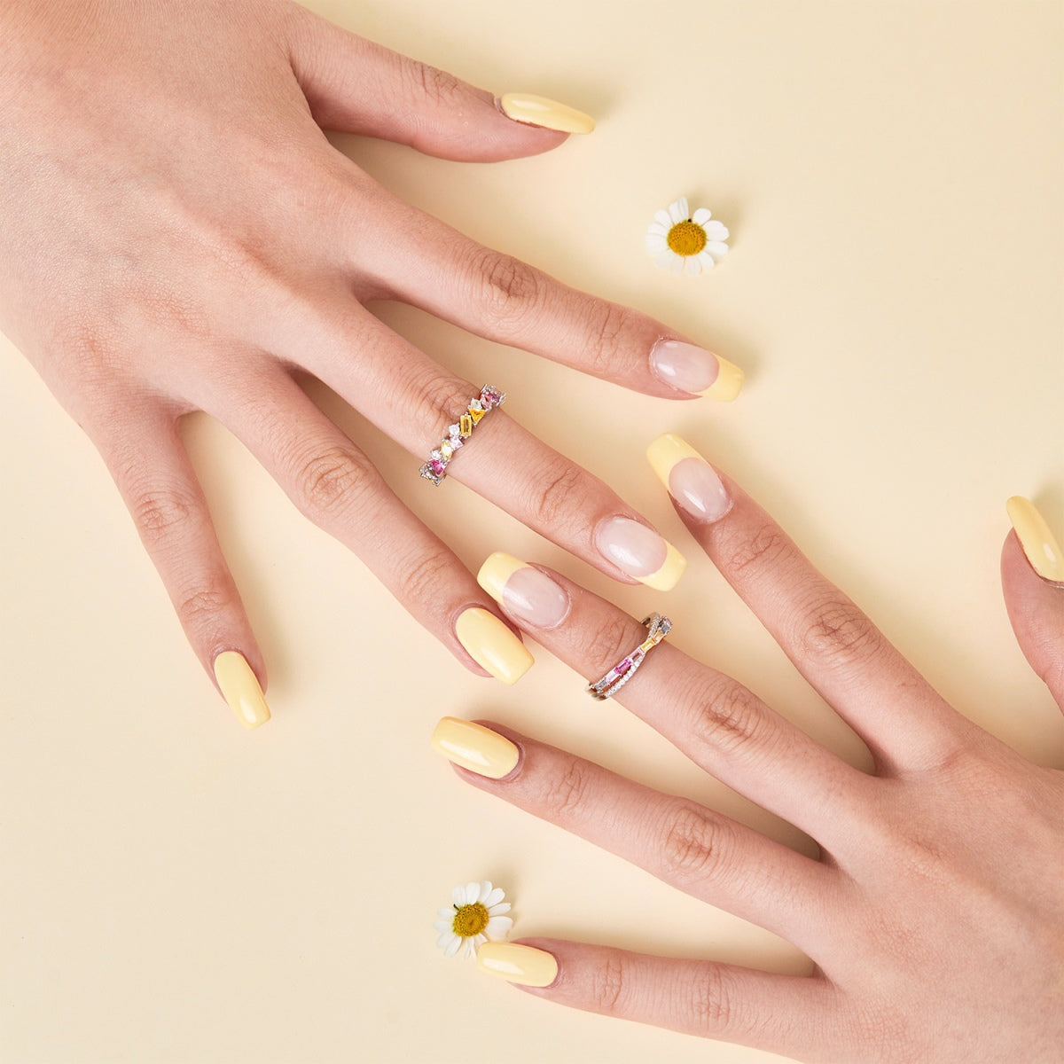 [Clover Jewelery]Dazzling Polychromatic Multi cut Daily Ring