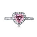 [Clover Jewelry] Eternity Glänzender Romantischer Herzförmiger Liebhaber Ring