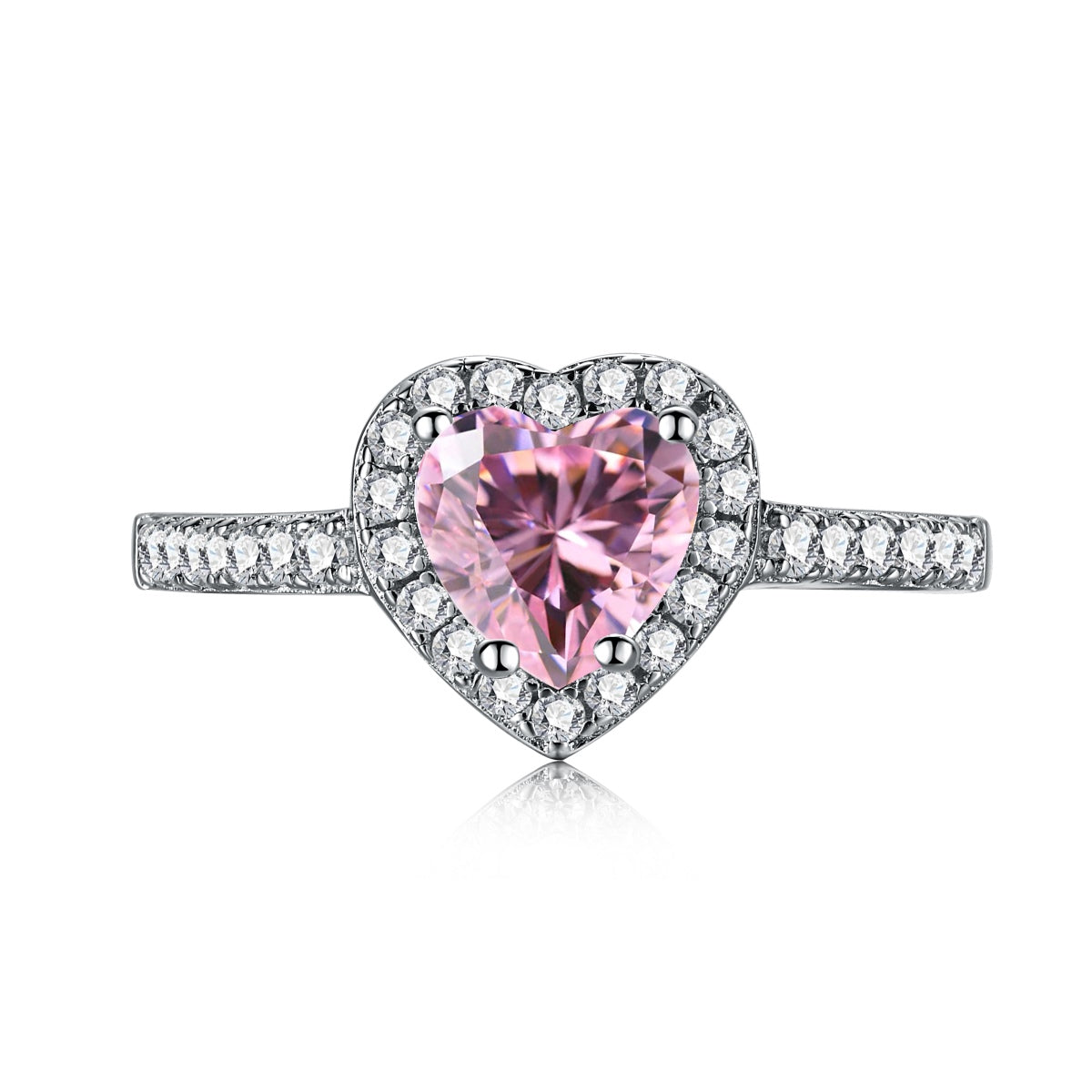 [Clover Jewelry] Eternity Glänzender Romantischer Herzförmiger Liebhaber Ring