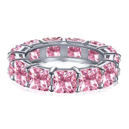 [Clover Jewelery]Elegant Princess Cut Tennis Ring
