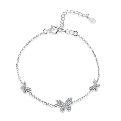 [Clover Jewelery]Delicate Butterfly Pendant Bracelet