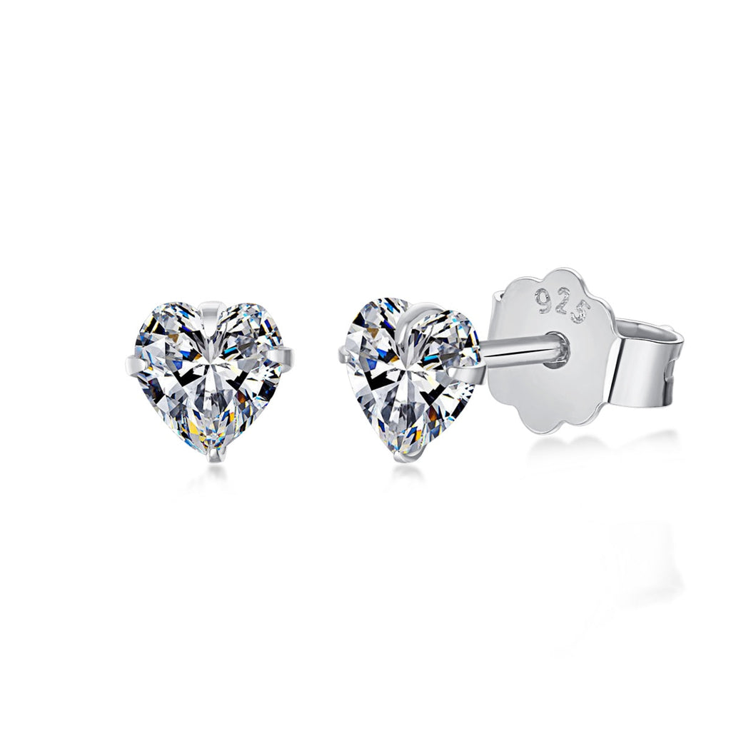 [Clover Jewelry]Funkelnde herzförmige schlichte Ohrringe