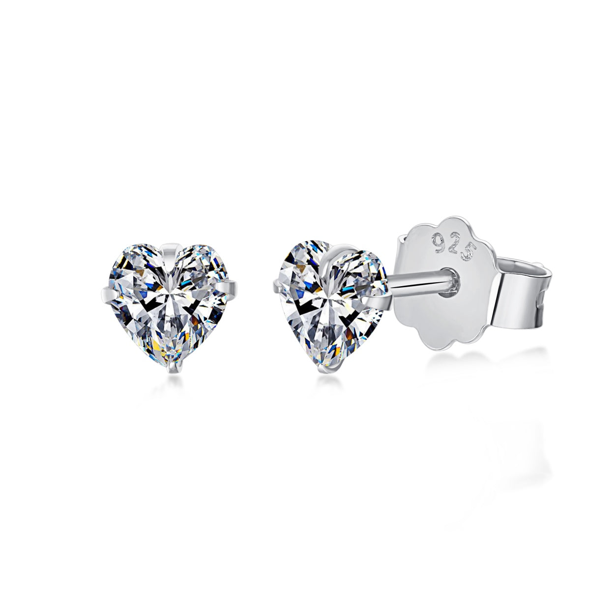 [Clover Jewelry]Funkelnde herzförmige schlichte Ohrringe