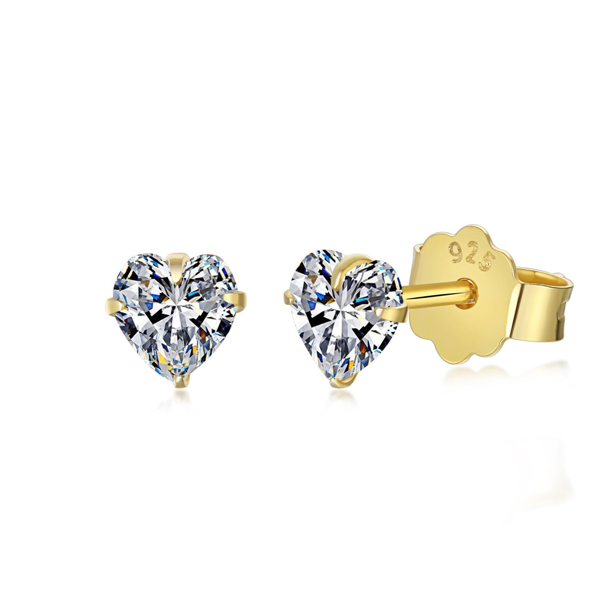 [Clover Jewelry]Funkelnde herzförmige schlichte Ohrringe