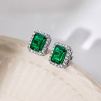 [Clover Jewelry]Luxuriöse zierliche smaragdgeschliffene Bankett-Ohrringe