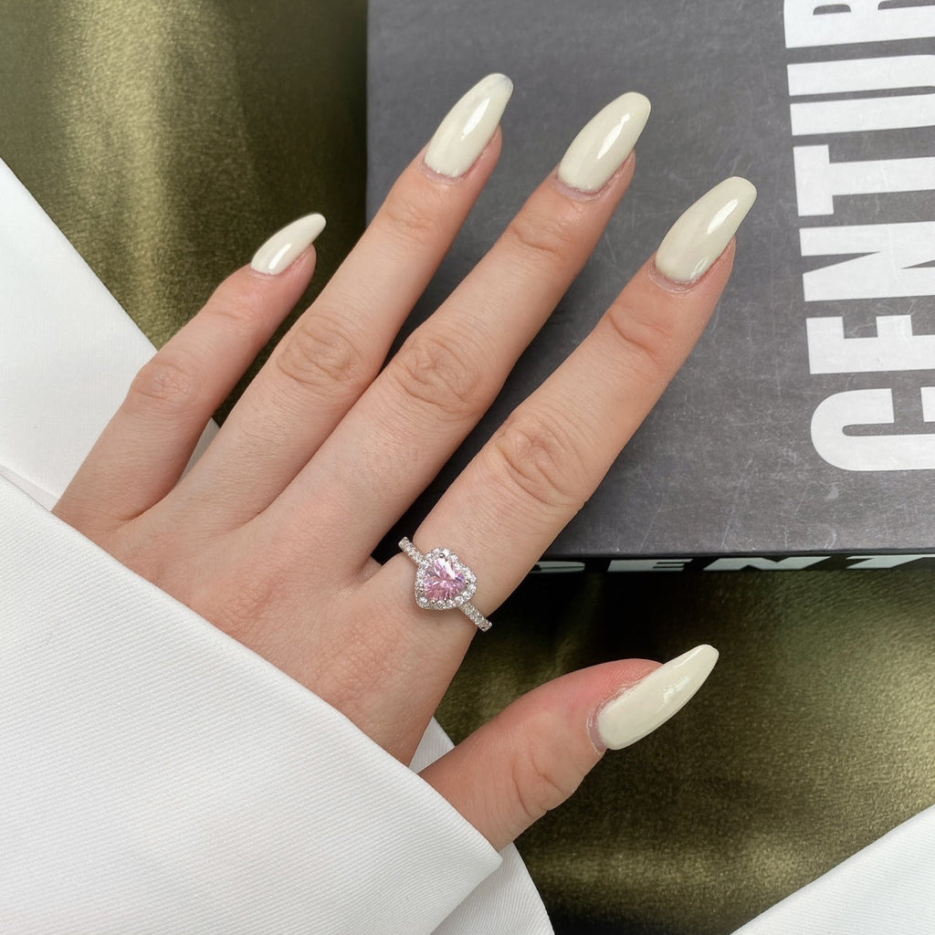 [Clover Jewelry] Eternity Glänzender Romantischer Herzförmiger Liebhaber Ring