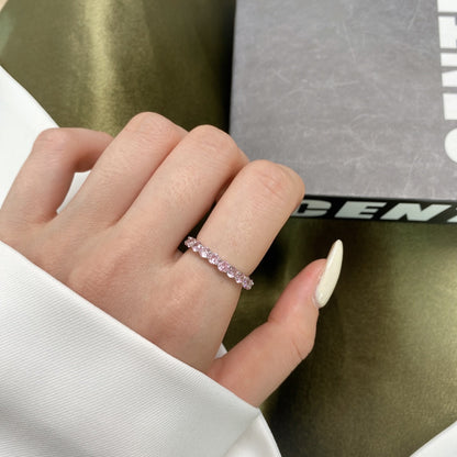 [Clover Jewelery]Sparkling Round Cut Tennis Ring