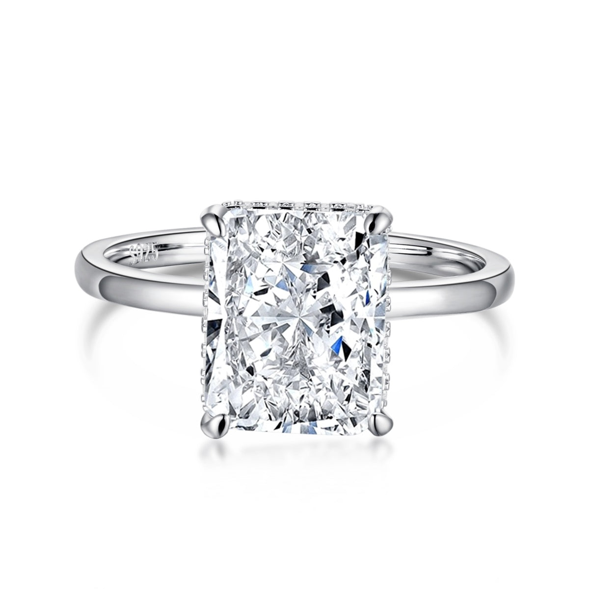 [Clover Jewelery]4.0 Carat Ornate Enchanting Radiand Cut Banquet Ring
