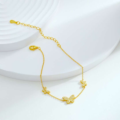 [Clover Jewelery]Delicate Butterfly Pendant Bracelet