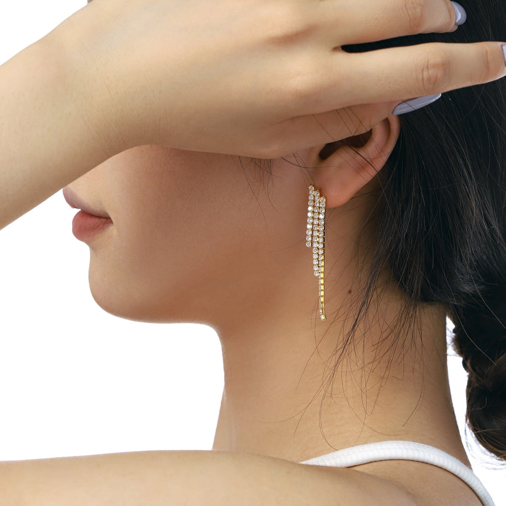 [Clover Jewelry]Luxuriöse zierliche Bankett-Ohrringe