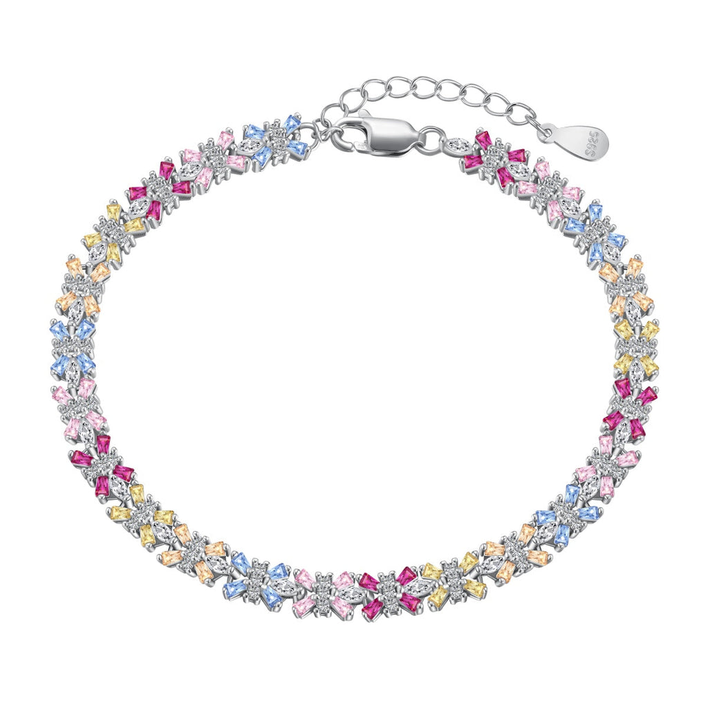 [Clover Jewelry]Funkelndes buntes Smaragdschliff Party Armband