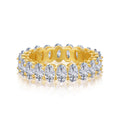 [Clover Jewelry]Ornate Oval Cut Tennis Ring