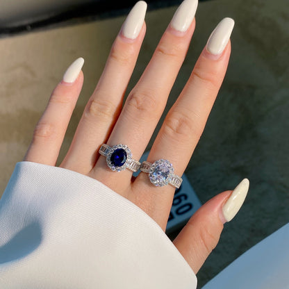 [Clover Jewelery]1.5 Carat Dazzling Charming Oval Cut Banquet Ring