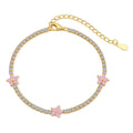 [Clover Schmuck]Funkelndes Tennisarmband in Blumenform