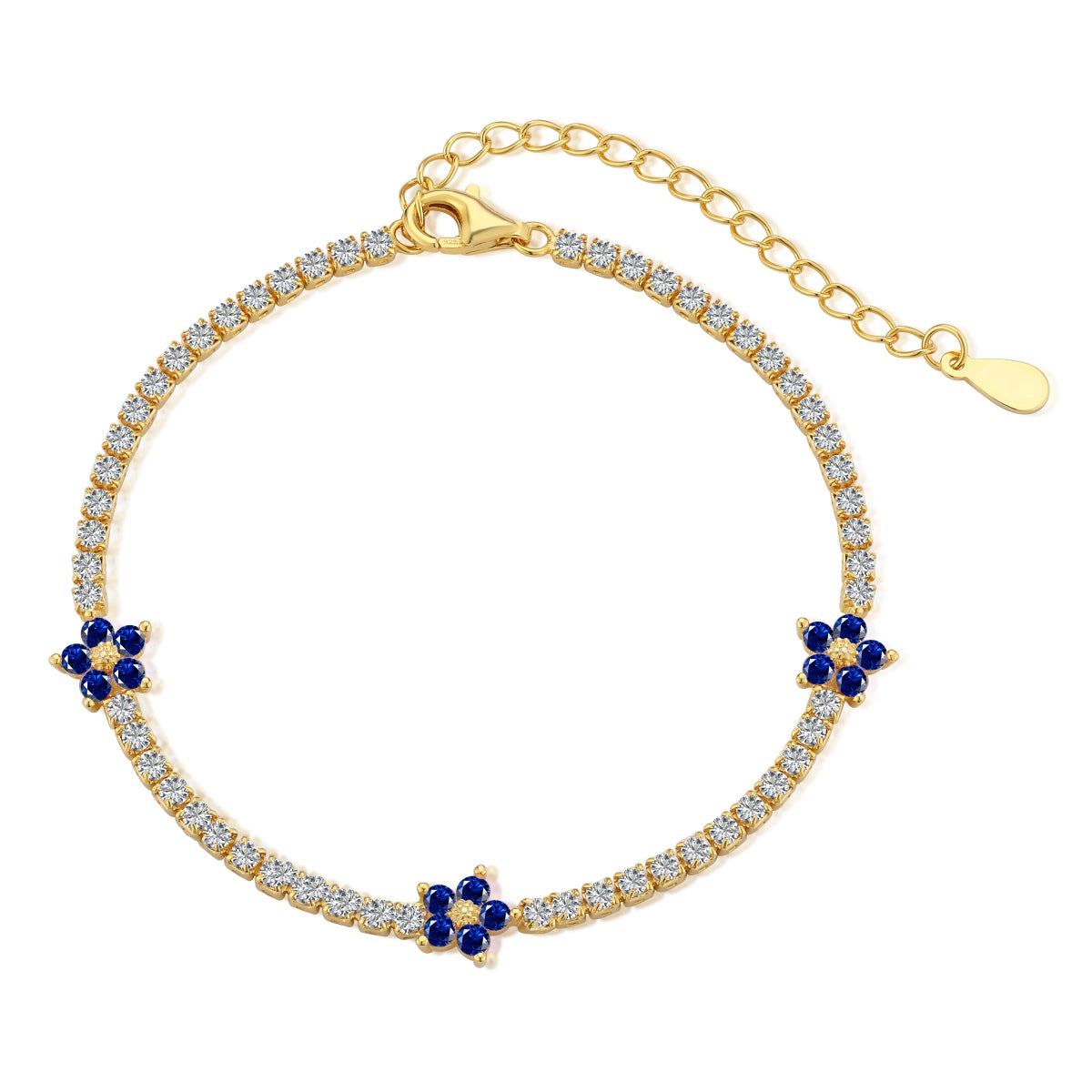 [Clover Schmuck]Funkelndes Tennisarmband in Blumenform
