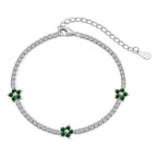[Clover Schmuck]Funkelndes Tennisarmband in Blumenform