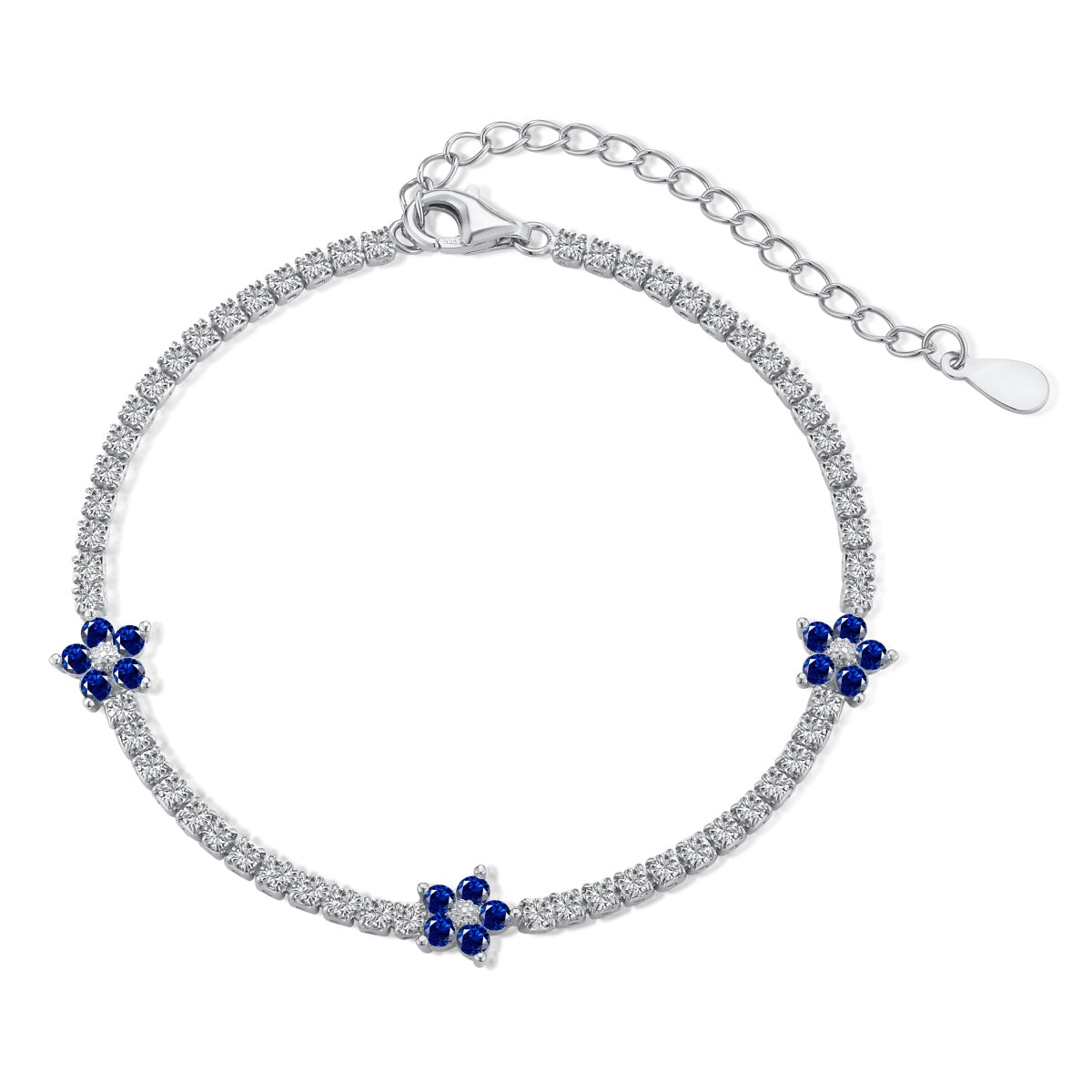 [Clover Schmuck]Funkelndes Tennisarmband in Blumenform