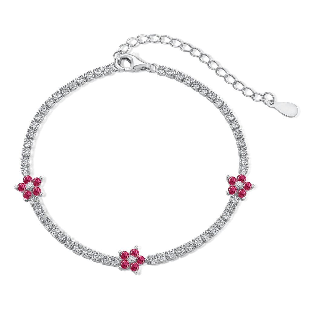 [Clover Schmuck]Funkelndes Tennisarmband in Blumenform