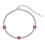 [Clover Schmuck]Funkelndes Tennisarmband in Blumenform