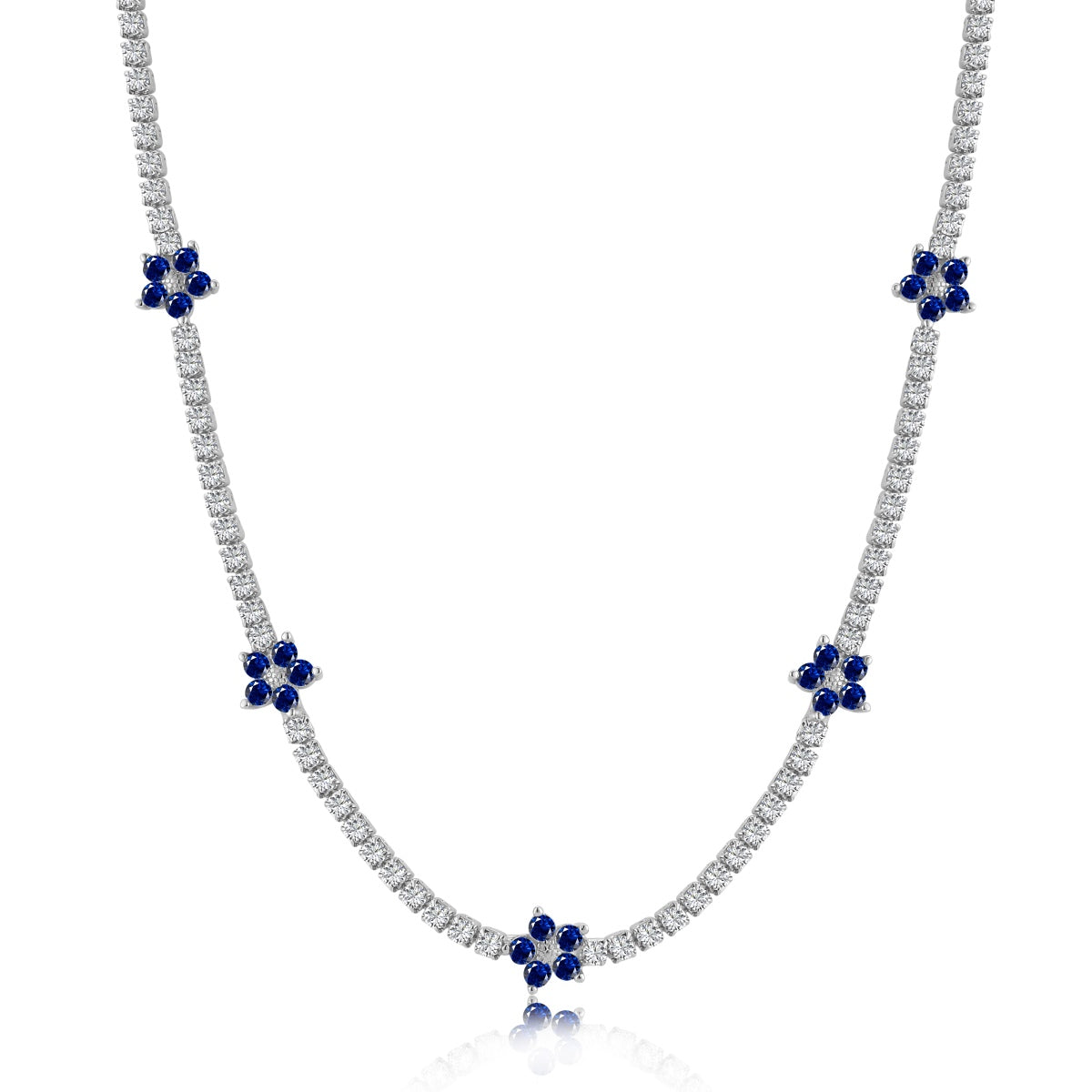 [Clover Jewelery]Luxurious Colorful Flower Tennis Necklace