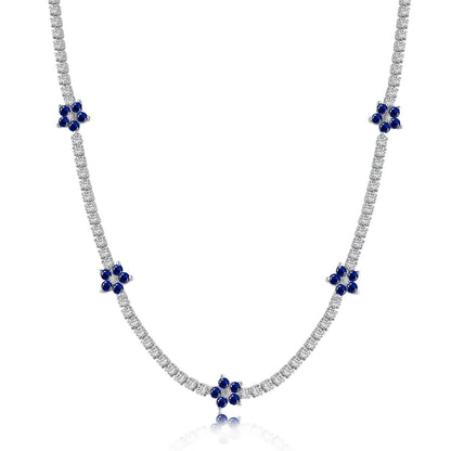 [Clover Jewelery]Luxurious Colorful Flower Tennis Necklace