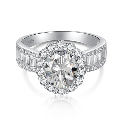 [Clover Jewelery]1.5 Carat Dazzling Charming Oval Cut Banquet Ring