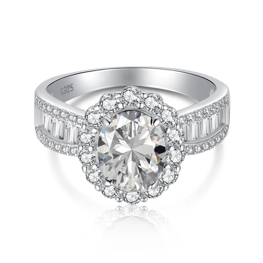 [Clover Jewelery]1.5 Carat Dazzling Charming Oval Cut Banquet Ring