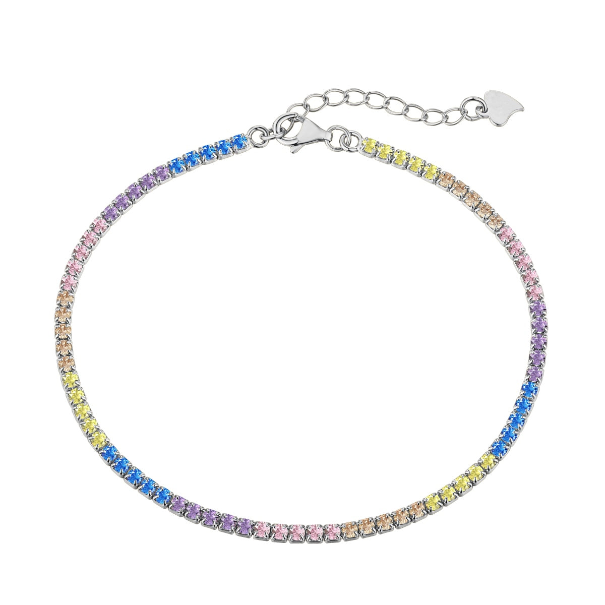 [Clover Jewelry]Funkelndes, farbenfrohes Armband für jeden Tag mit rundem Schliff