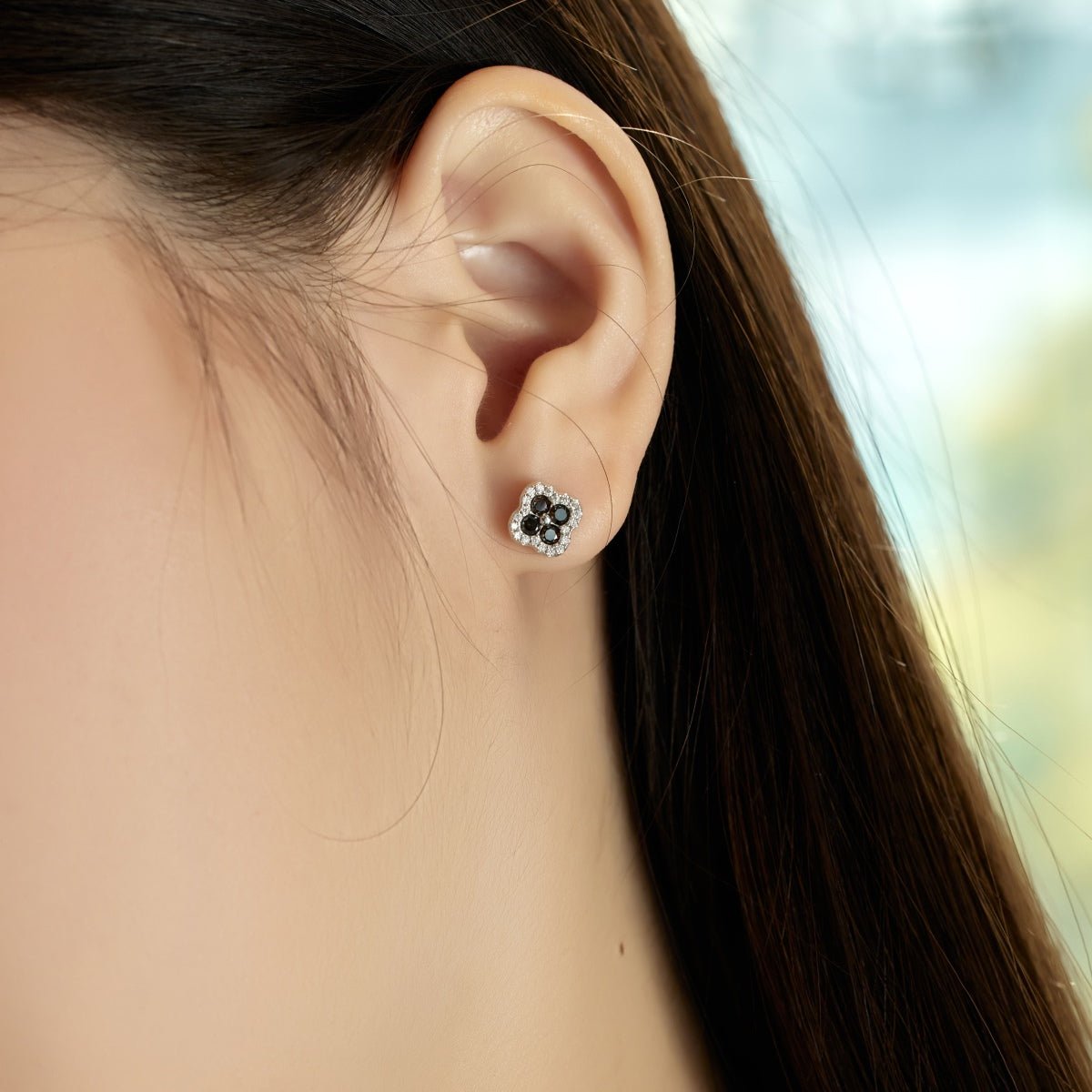 [Klee-Schmuck] Ohrringe in Form eines vierblättrigen Kleeblatts