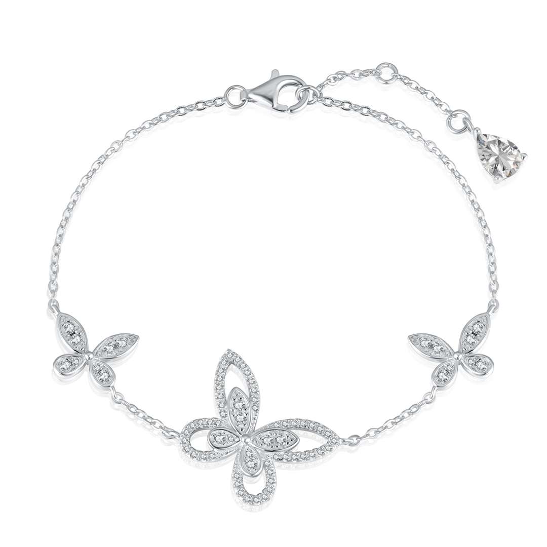 [Clover Jewelery]Delicate Butterfly Pendant Bracelet