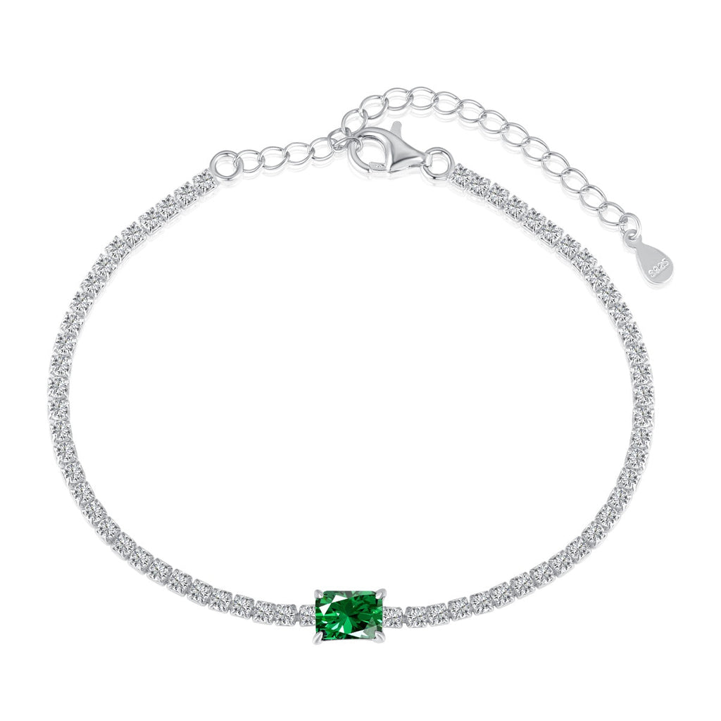[Clover Jewelry]1.0 Karat einzigartiges Smaragdschliff Bankett Armband