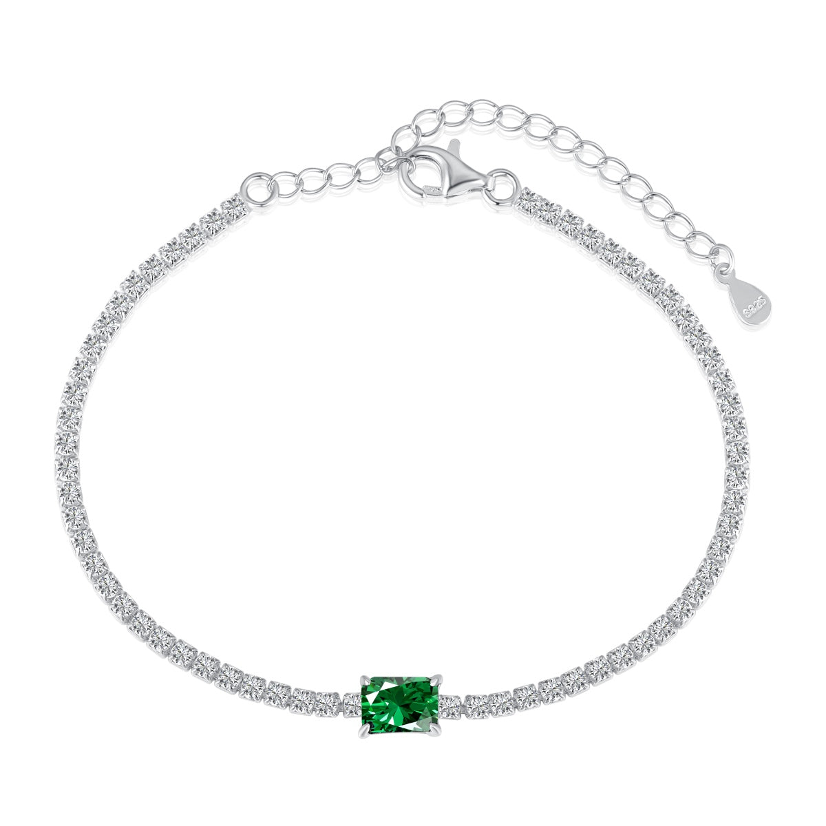 [Clover Jewelry]1.0 Karat einzigartiges Smaragdschliff Bankett Armband