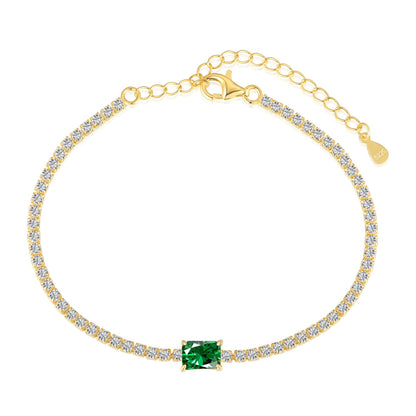 [Clover Jewellery]1,0 Karat einzigartiges Bankettarmband im Smaragdschliff